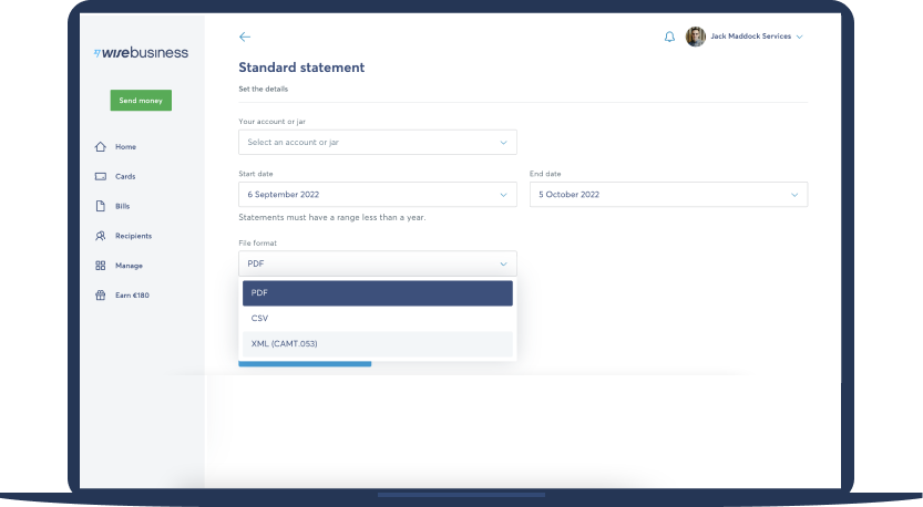 Supporting XML format for statements 